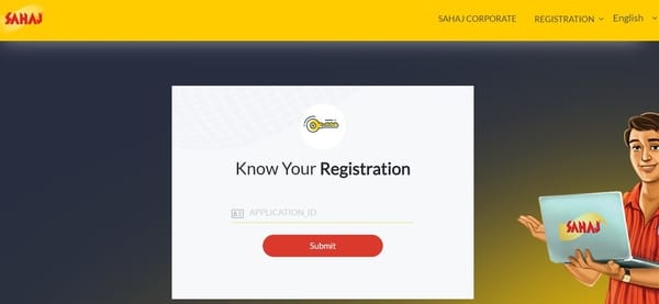 Know Your Sahaj Registration Status