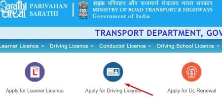 sarathi parivahan licence online apply